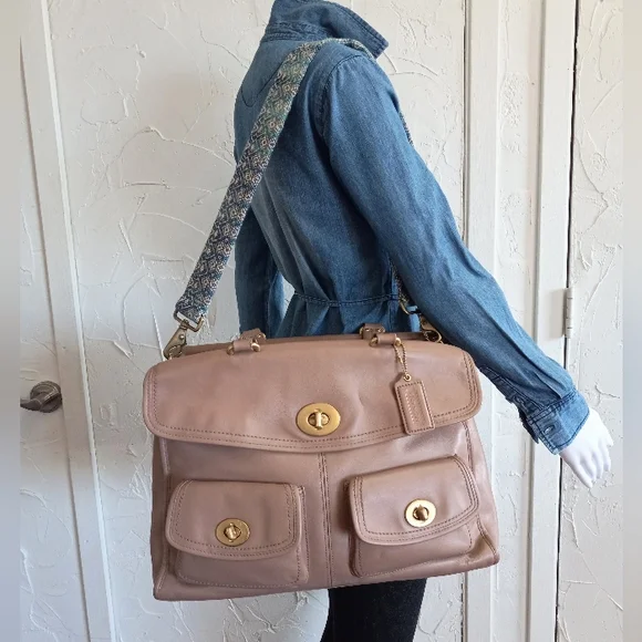 Coach 12980 Hampton Collection, Legacy Travel Bag, Tan - Picture 6 of 15